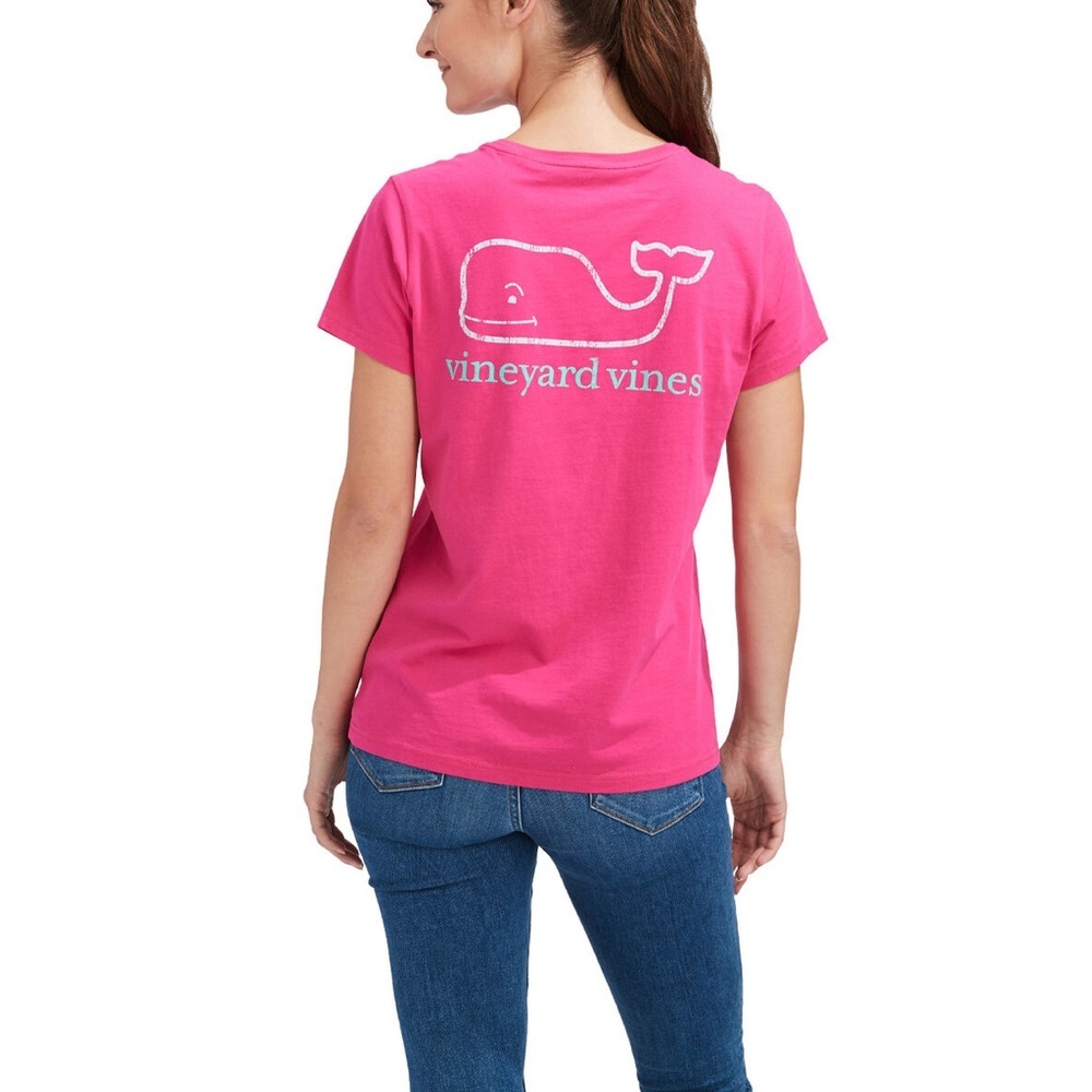 NWOT Vineyard Vines Hot Pink Vintage Whale Short Sleeve Graphic Pocket Tee